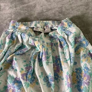 Worthington Blue and Purple Smocked Skirt vintage